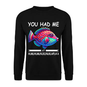 Hawaiian triggerfish Humuhumunukunukuapua'a - Unisex Sweatshirt - black - Front - Alina (178cm) & Michal (187cm)