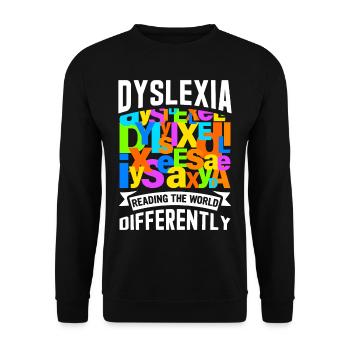 Dyslexia Dyslexia Dyslexia Dyslexic - Unisex Sweatshirt - black - Front - Alina (178cm) & Michal (187cm)