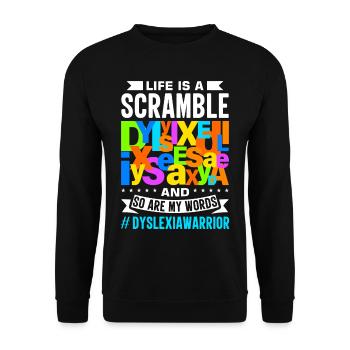 Dyslexia Dyslexia Dyslexia Dyslexic - Unisex Sweatshirt - black - Front - Alina (178cm) & Michal (187cm)