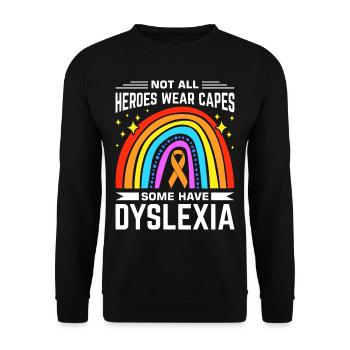 Dyslexia Dyslexia Dyslexia Dyslexic - Unisex Sweatshirt - black - Front - Alina (178cm) & Michal (187cm)