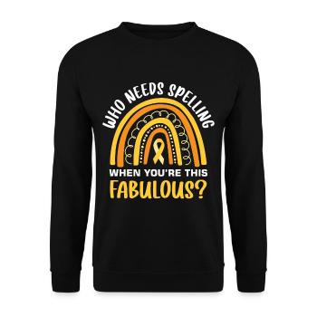 Dyslexia Dyslexia Dyslexia Dyslexic - Unisex Sweatshirt - black - Front - Alina (178cm) & Michal (187cm)