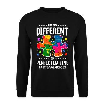 Autism Autistic Autistic - Unisex Sweatshirt - black - Front - Alina (178cm) & Michal (187cm)