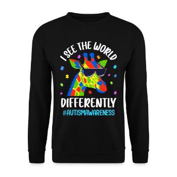 Autism Autistic Autistic - Unisex Sweatshirt - black - Front - Alina (178cm) & Michal (187cm)