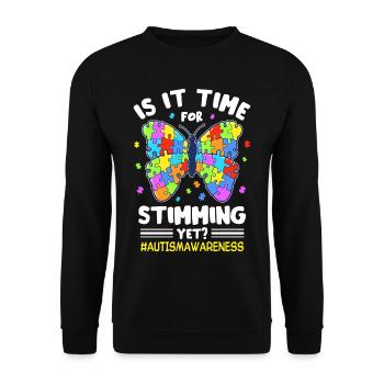Autism Autistic Autistic - Unisex Sweatshirt - black - Front - Alina (178cm) & Michal (187cm)