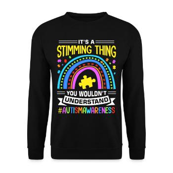 Autism Autistic Autistic - Unisex Sweatshirt - black - Front - Alina (178cm) & Michal (187cm)