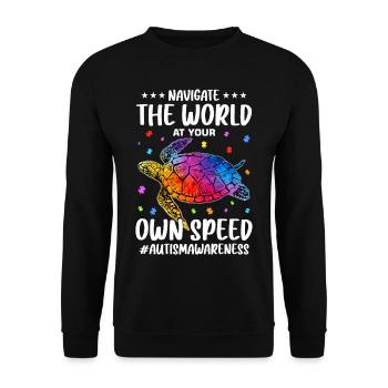 Autism Autistic Autistic - Unisex Sweatshirt - black - Front - Alina (178cm) & Michal (187cm)