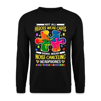Autism Autistic Autistic - Unisex Sweatshirt - black - Front - Alina (178cm) & Michal (187cm)
