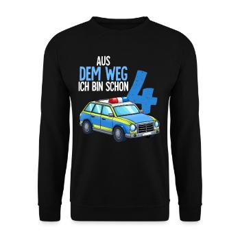 4e anniversaire Police Police voiture 4 ans - Sweat-shirt Unisexe - noir - Devant - Alina (178cm) & Michal (187cm)