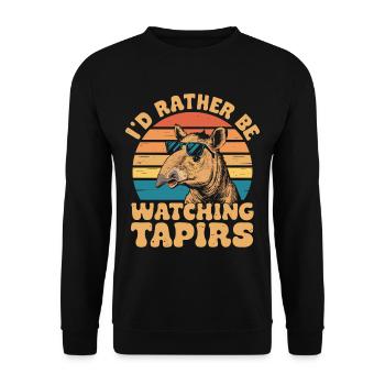 Funny Tapir Saying - Unisex Sweatshirt - black - Front - Alina (178cm) & Michal (187cm)