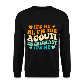 Witziger Agouti Spruch - Unisex Pullover - Schwarz - Vorne - Alina (178cm) & Michal (187cm)