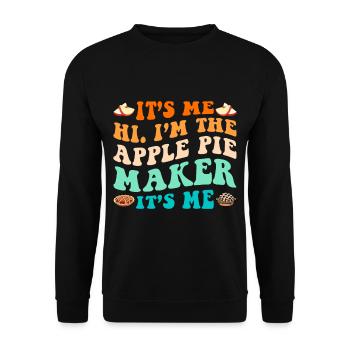 Funny Apple Pie Saying - Unisex Sweatshirt - black - Front - Alina (178cm) & Michal (187cm)