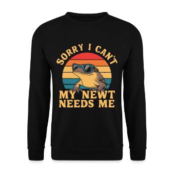 Funny newt saying - Unisex Sweatshirt - black - Front - Alina (178cm) & Michal (187cm)