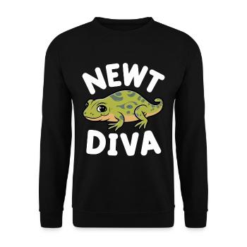 Funny newt saying - Unisex Sweatshirt - black - Front - Alina (178cm) & Michal (187cm)