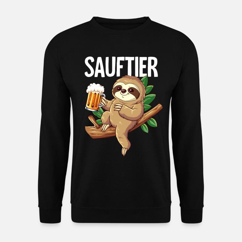 Faultier Sauftier - Unisex Pullover - Schwarz