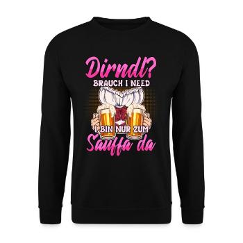 Remplacement de Dirndl - Sweat-shirt Unisexe - noir - Devant - Alina (178cm) & Michal (187cm)
