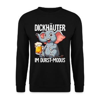 Elefant Bier - Unisex Pullover - Schwarz - Vorne - Alina (178cm) & Michal (187cm)