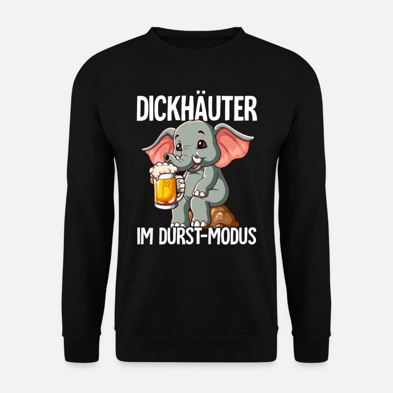 Elefant Bier - Unisex Pullover - Schwarz
