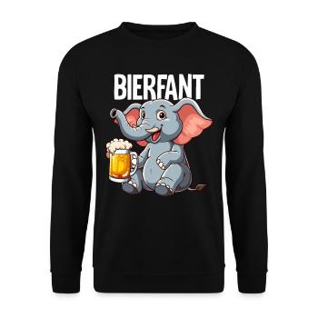 Bierfant Elefant Bier - Unisex Pullover - Schwarz - Vorne - Alina (178cm) & Michal (187cm)
