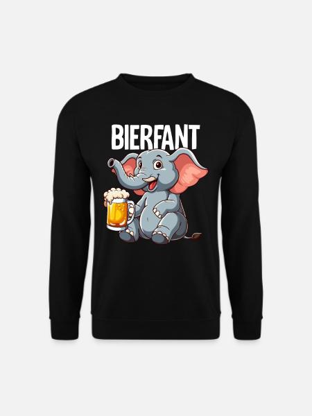 Bierfant Elefant Bier - Unisex Pullover - Schwarz