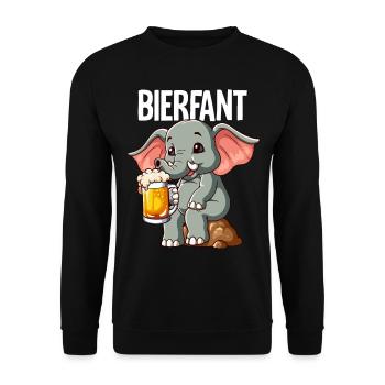 Bierfant Elefant Bier - Unisex Pullover - Schwarz - Vorne - Alina (178cm) & Michal (187cm)