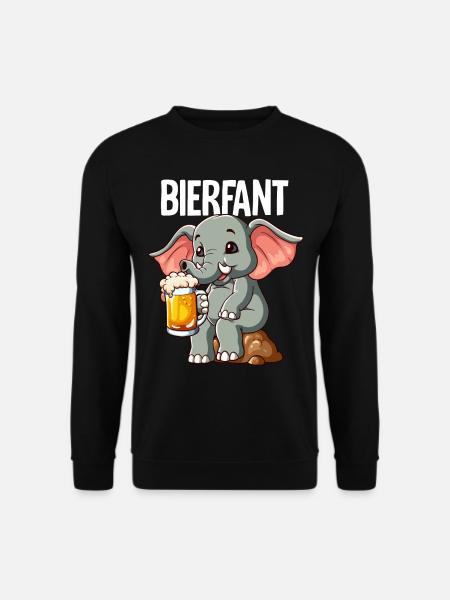 Bierfant Elefant Bier - Unisex Pullover - Schwarz