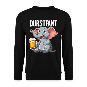 Durstfant Elefant Bier - Unisex Pullover - Schwarz - Vorne - Alina (178cm) & Michal (187cm)