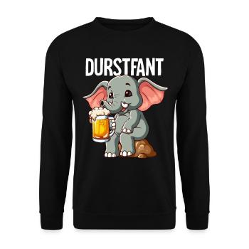 Durstfant Elefant Bier - Unisex Pullover - Schwarz - Vorne - Alina (178cm) & Michal (187cm)