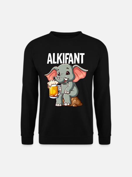 Alkifant Elefant Bier - Unisex Pullover - Schwarz