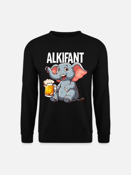 Alkifant Elefant Bier - Unisex Pullover - Schwarz
