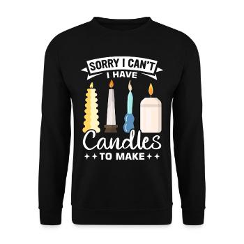 Drôle de fabricant de bougies Candle Maker Saying - Sweat-shirt Unisexe - noir - Devant - Alina (178cm) & Michal (187cm)