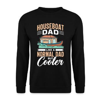 Funny Houseboat Saying - Unisex Sweatshirt - black - Front - Alina (178cm) & Michal (187cm)