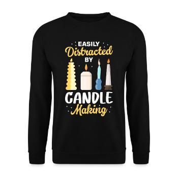 Drôle de fabricant de bougies Candle Maker Saying - Sweat-shirt Unisexe - noir - Devant - Alina (178cm) & Michal (187cm)
