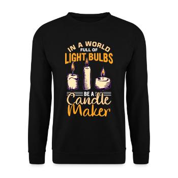Drôle de fabricant de bougies Candle Maker Saying - Sweat-shirt Unisexe - noir - Devant - Alina (178cm) & Michal (187cm)