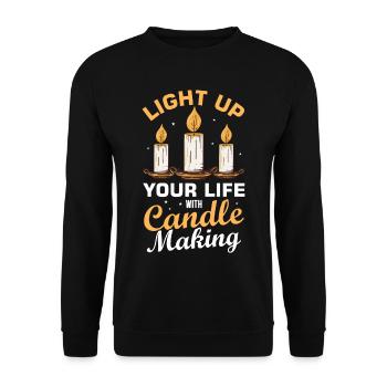 Drôle de fabricant de bougies Candle Maker Saying - Sweat-shirt Unisexe - noir - Devant - Alina (178cm) & Michal (187cm)