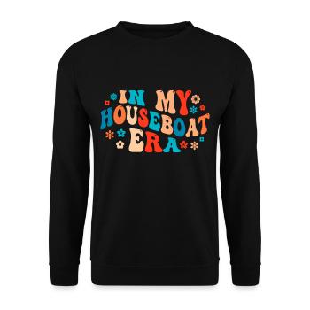 Funny Houseboat Saying - Unisex Sweatshirt - black - Front - Alina (178cm) & Michal (187cm)