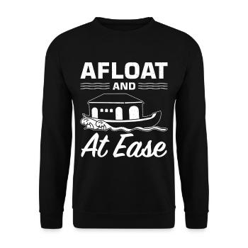 Funny Houseboat Saying - Unisex Sweatshirt - black - Front - Alina (178cm) & Michal (187cm)