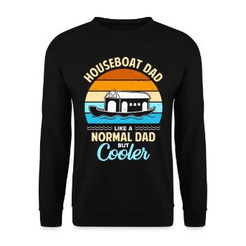 Funny Houseboat Saying - Unisex Sweatshirt - black - Front - Alina (178cm) & Michal (187cm)