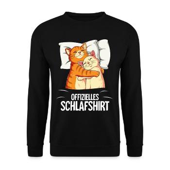 Chemise de sommeil officielle Chat - Sweat-shirt Unisexe - noir - Devant - Alina (178cm) & Michal (187cm)