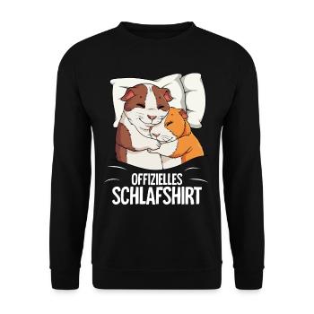 Chemise de nuit officielle cochon d’Inde - Sweat-shirt Unisexe - noir - Devant - Alina (178cm) & Michal (187cm)