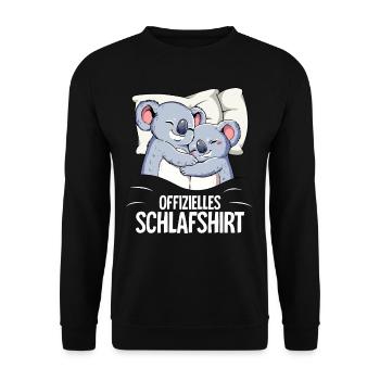 Official Koala Sleep Shirt - Unisex Sweatshirt - black - Front - Alina (178cm) & Michal (187cm)