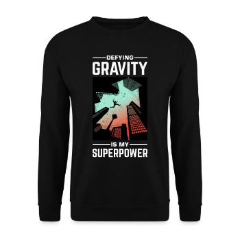 Funny parkour saying - Unisex Sweatshirt - black - Front - Alina (178cm) & Michal (187cm)