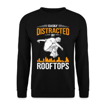 Funny parkour saying - Unisex Sweatshirt - black - Front - Alina (178cm) & Michal (187cm)