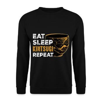 Conception japonaise de réparation de l’or Kintsukuroi - Sweat-shirt Unisexe - noir - Devant - Alina (178cm) & Michal (187cm)