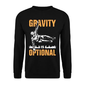 Funny parkour saying - Unisex Sweatshirt - black - Front - Alina (178cm) & Michal (187cm)