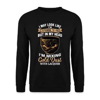 Conception japonaise de réparation de l’or Kintsukuroi - Sweat-shirt Unisexe - noir - Devant - Alina (178cm) & Michal (187cm)