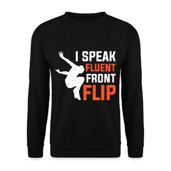 Funny parkour saying - Unisex Sweatshirt - black - Front - Alina (178cm) & Michal (187cm)