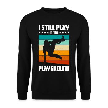 Funny parkour saying - Unisex Sweatshirt - black - Front - Alina (178cm) & Michal (187cm)