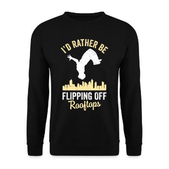 Funny parkour saying - Unisex Sweatshirt - black - Front - Alina (178cm) & Michal (187cm)
