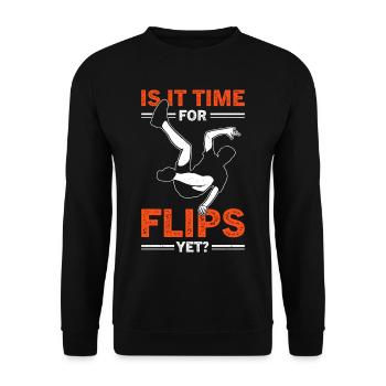 Funny parkour saying - Unisex Sweatshirt - black - Front - Alina (178cm) & Michal (187cm)