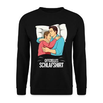 Chemise de nuit officielle pour homme gay - Sweat-shirt Unisexe - noir - Devant - Alina (178cm) & Michal (187cm)
